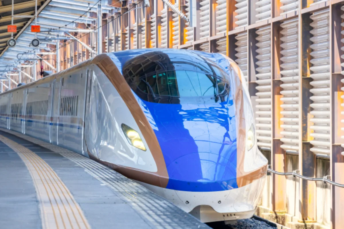 Hokuriku Shinkansen train at Karuizawa Station.
